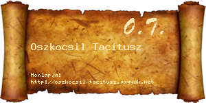 Oszkocsil Tacitusz névjegykártya